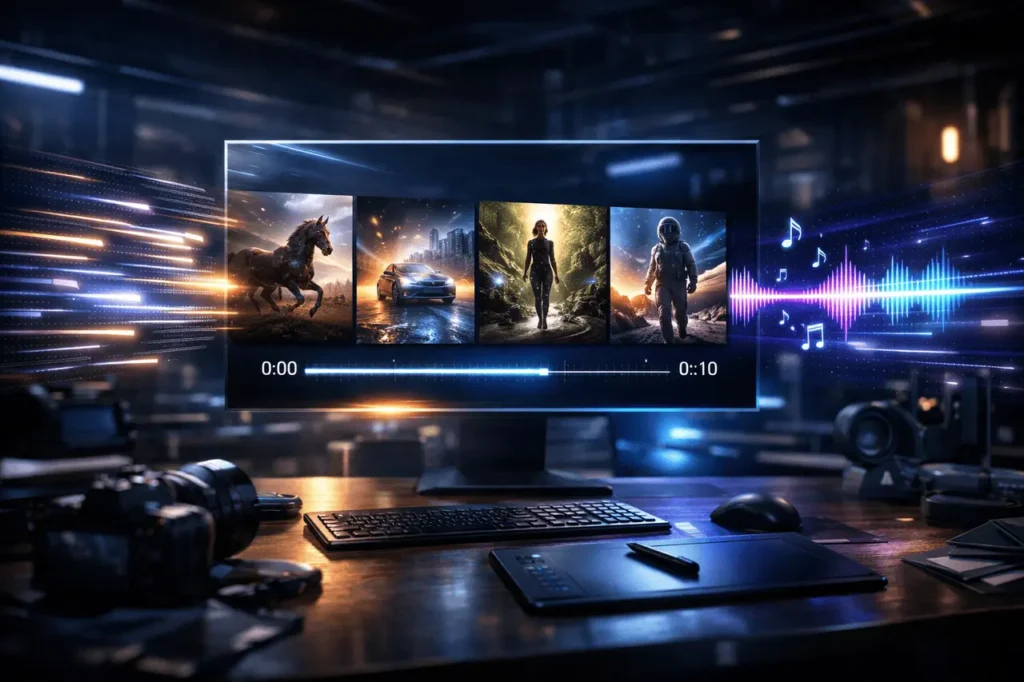 Grok Imagine 1.0 AI video generation model creating high-quality 720p videos with expressive audio and precise prompt control.