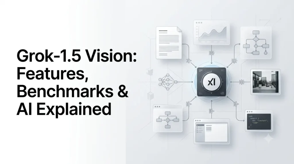Grok-1.5 Vision multimodal AI model analyzing images, documents and visual data.