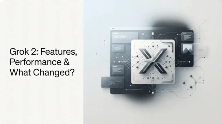 Grok 2 AI model overview showing its reasoning, coding, and visual understanding capabilities..
